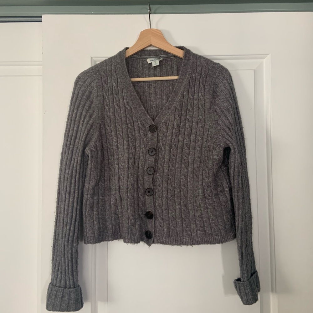 Gray Sundance Cropped cardigan